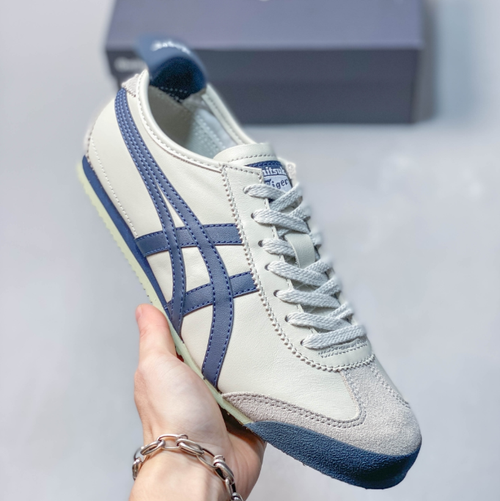 ASICS Onitsuka Tiger Mexico 66 – Cream / Navy Blue Low-Top Retro Sneaker