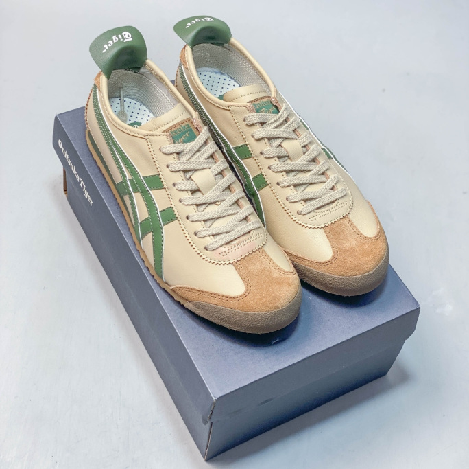ASICS Onitsuka Tiger Mexico 66 – Birch / Sage Green Low-Top Retro Sneaker