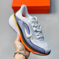 Nike Air Zoom Pegasus 42 – White / Metallic Silver / Slate Purple / Total Orange Running Sneaker