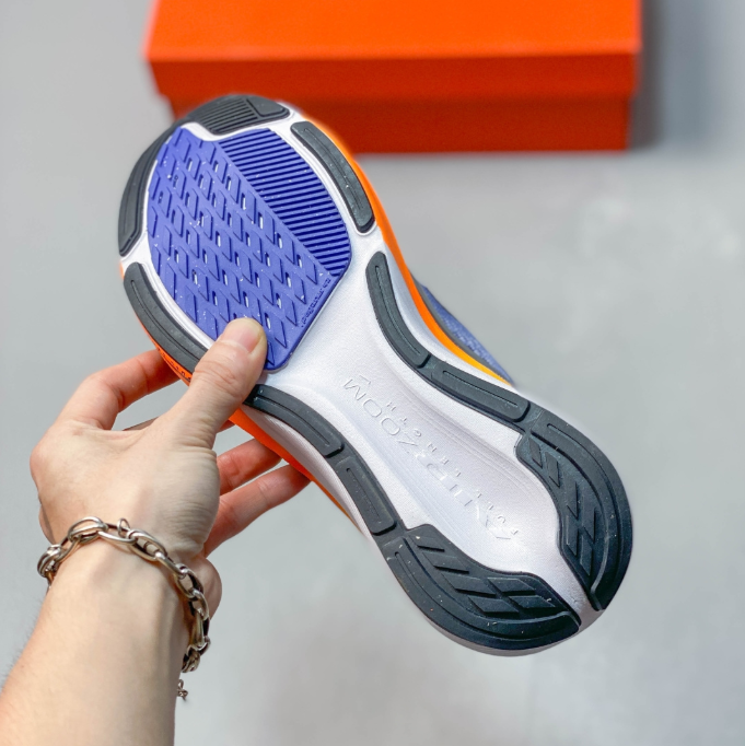 Nike Air Zoom Pegasus 42 – White / Metallic Silver / Slate Purple / Total Orange Running Sneaker