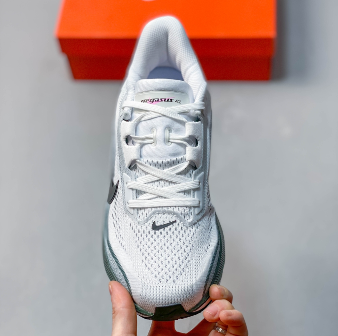 Nike Air Zoom Pegasus 42 – White / Black / Cool Grey / Glacier Blue Running Sneaker