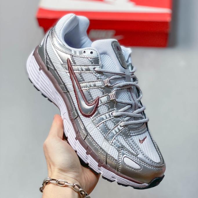 Nike P-6000 Premium Metallic Silver / Burgundy HF0728-201