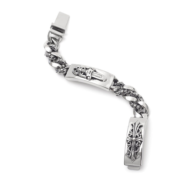 Chrome Hearts DOUBLE ID FANCY LINK BRACELET 8