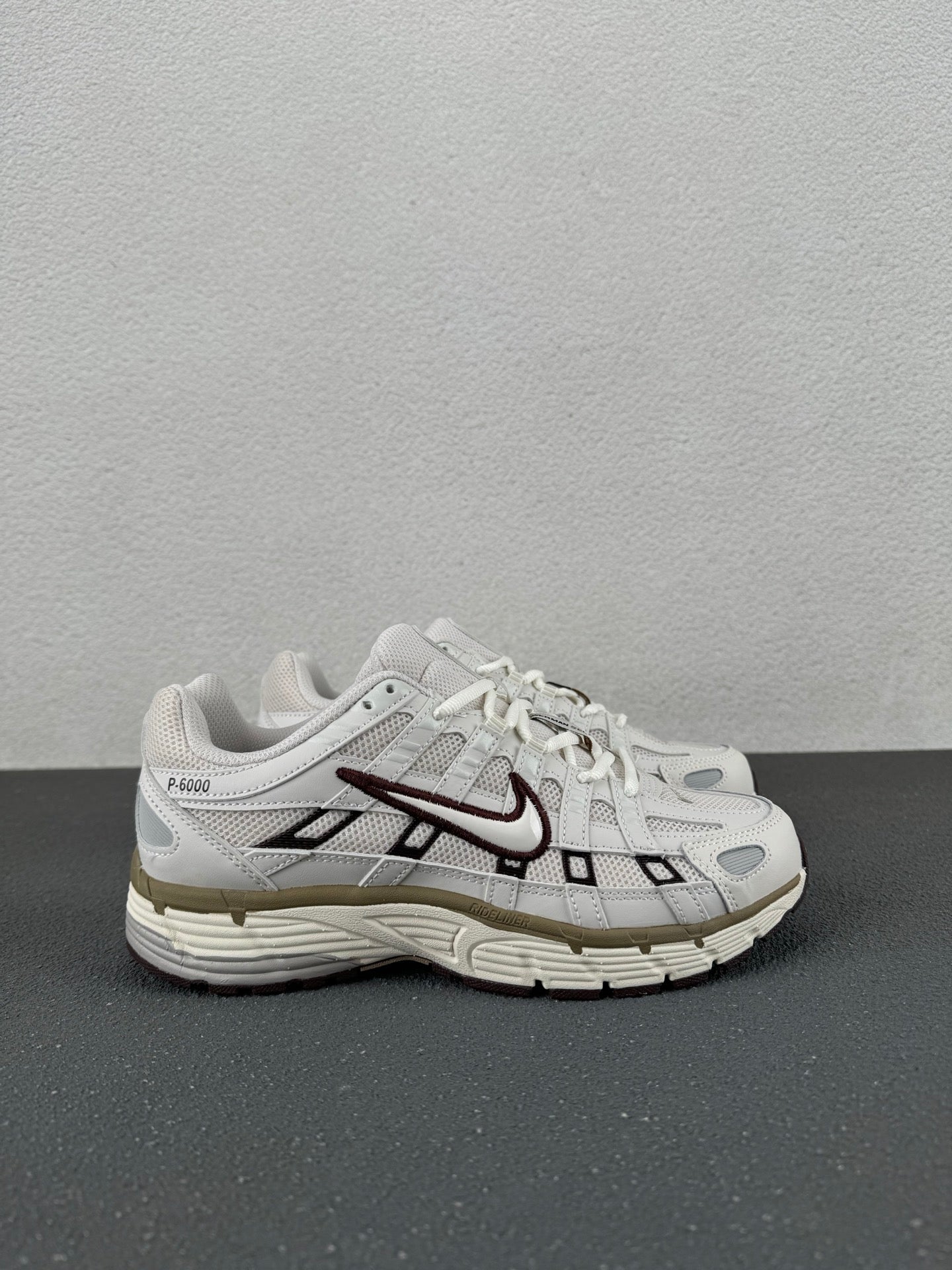 Nike P-6000 – White / Light Grey / Dark Brown Retro Running Sneaker