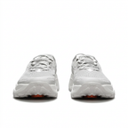 Light grey and white Nike ACG sneakers, front view on white background