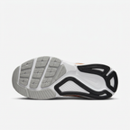 Nike sneaker grey white and black outsole, sole view on white