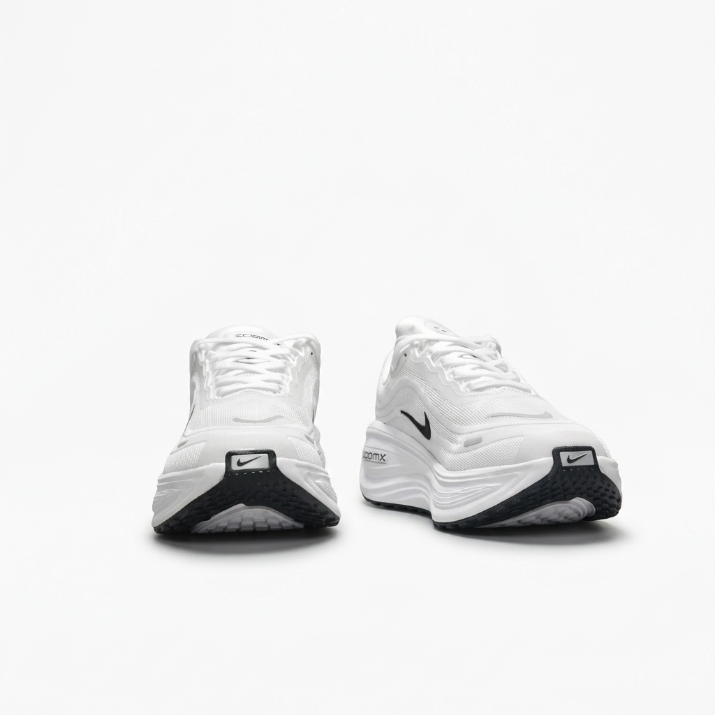 Front view of the white Nike ZoomX low-top sneakers